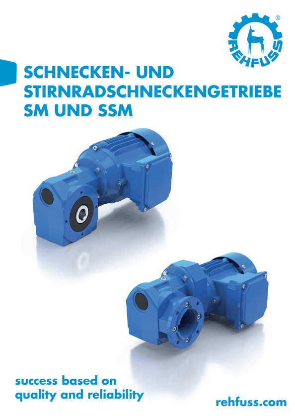 Schnecken und Stirnradschneckengetriebe SM und SSM Produktflyer